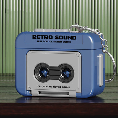 FabRewind blue retro sound recorder keychain front view