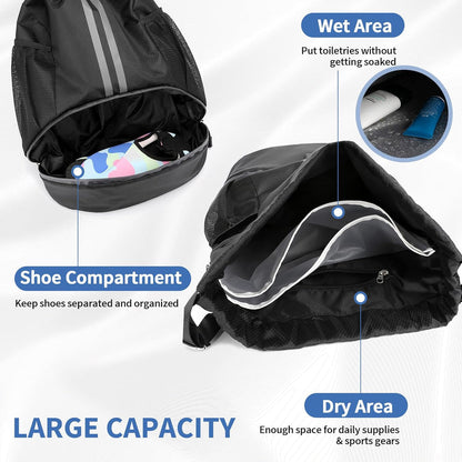 FabSprint™ Drawstring Gym Bag with Shoe Compartment