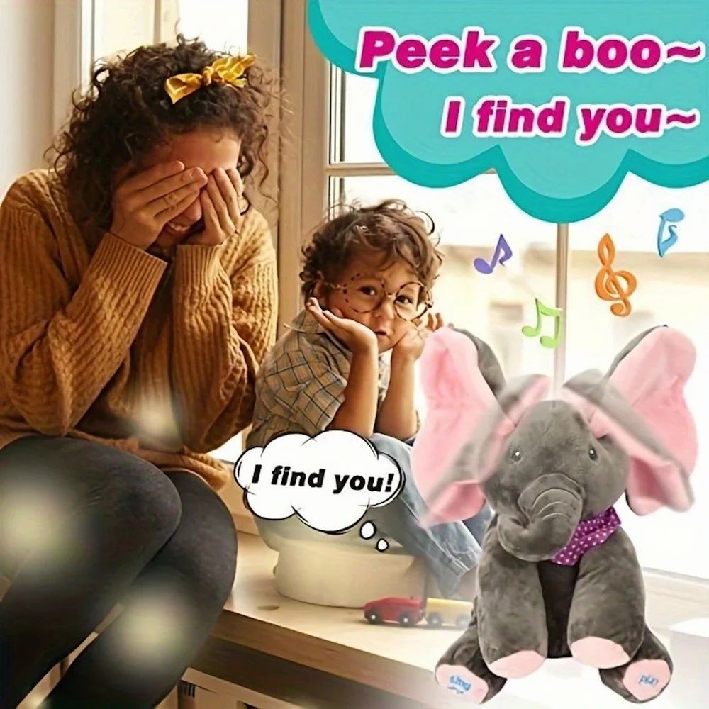 FabFlap™ Peekaboo Singing Elephant Plush Toy product view 3