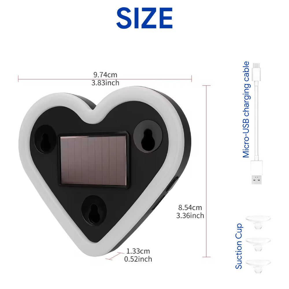 FabHeartBeam™ Solar Heart Car Window Light (Pink)