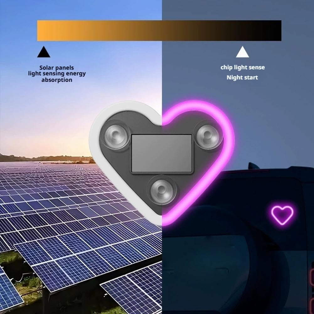 FabHeartBeam™ Solar Heart Car Window Light (Pink)