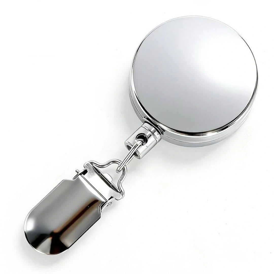 FabTether silver round retractable towel holder clip